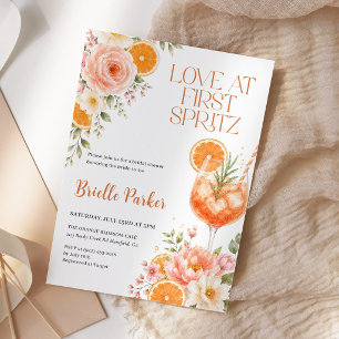 Convite Amor à Primeira Taça Bridal Shower Cítrico Floral