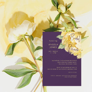 Convite Amor Ameixa Amarela Floral Chá de Noiva