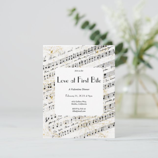 Convite Amor ao Primeiro Bite Valentiine (Em pé/Frente)