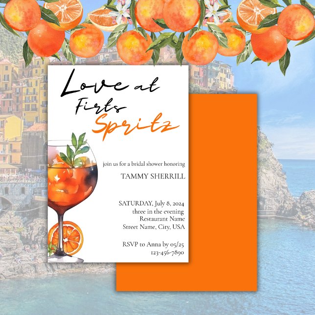 Convite Amor Ao Primeiro Chá de panela De Spritz Primavera (Criador carregado)