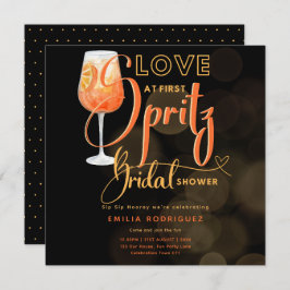 Convite Amor ao Primeiro Chá de panela Laranja Moderno SPR