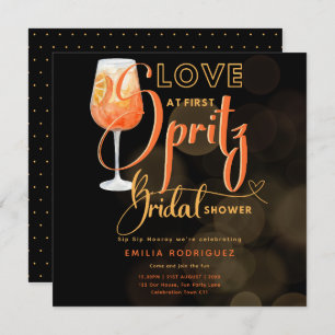 Convite Amor ao Primeiro Chá de panela Laranja Moderno SPR