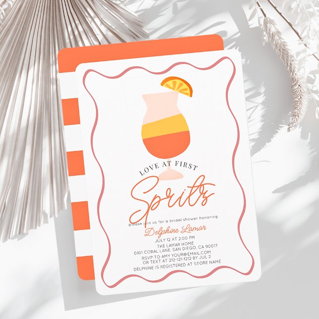 Convite Amor ao Primeiro Chá de panela Spritz Retro (Criador carregado)