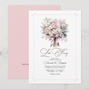 Convite Amor Caprichoso Código QR de Casamento Floral Past