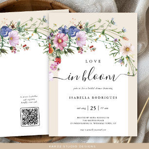 Convite Amor Com Chá de panela De Flor Selvagem De Sangue