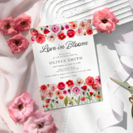 Convite Amor Com Chá de panela De Flor Selvagem De Sangue