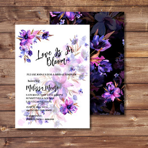 Convite Amor Com Flor De Lavanda Rosa Púrpura E Vibrante