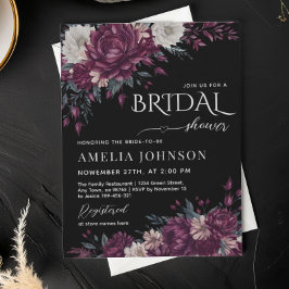 Convite Amor com Flores de Sangue Chá de panela Escuro Bor