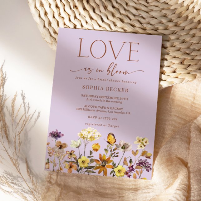 Convite Amor com Lavanda Floral de Bloom (Criador carregado)