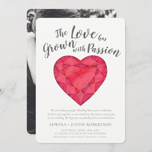 Convite Amor cresceu aquarela depois da festa de casamento (Frente/Verso)