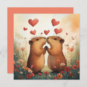 Convite Amor de Capybara - Um Momento Romântico