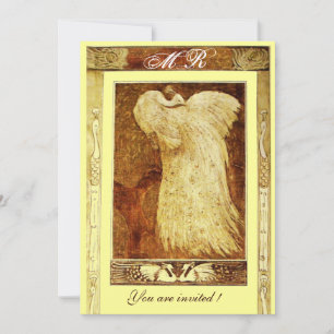 Convite AMOR DE CASAMENTO MONOGRAMA DE PAZ, amarelo-acasta