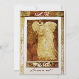 Convite AMOR DE CASAMENTO PEACOCK MONOGRAMA, amarelo-escur