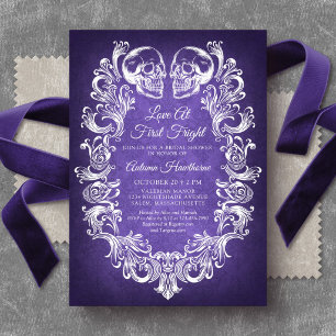 Convite Amor de Halloween à Primeira Medo Chá de Noiva