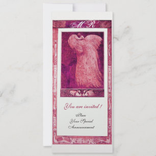 Convite AMOR DE NOIVA PAVÃO MONOGRAMA Pérola Rosa Branco