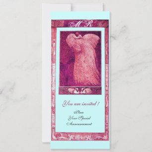 Convite AMOR DE NOIVADO PAVÃO MONOGRAMA ,rosa vermelho bra