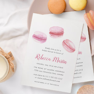 Convite Amor doce  Chá de panela Macaron Rosa