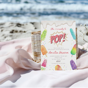 Convite Amor doce no caminho   Chá de fraldas Pop sorvete