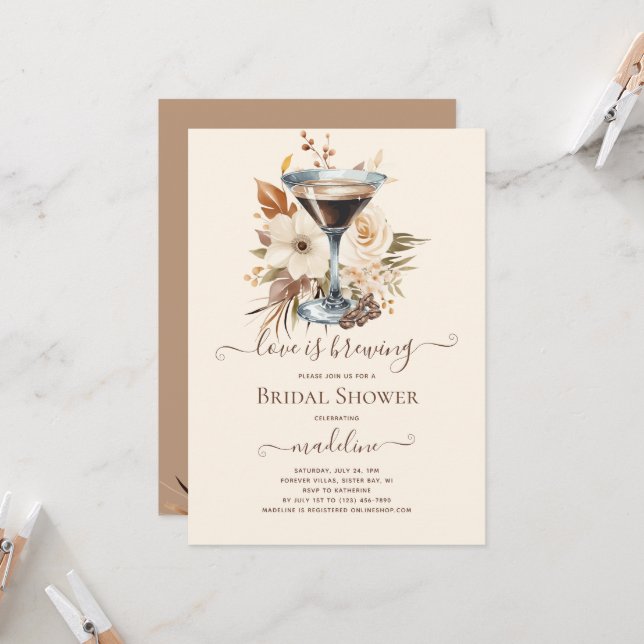 Convite Amor é Criar Chá de panela Espresso Martini (Frente/Verso In Situ)