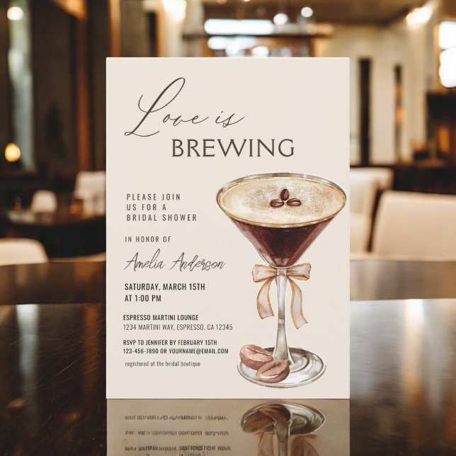 Convite Amor é Criar Chá de panela Espresso Martini (Criador carregado)