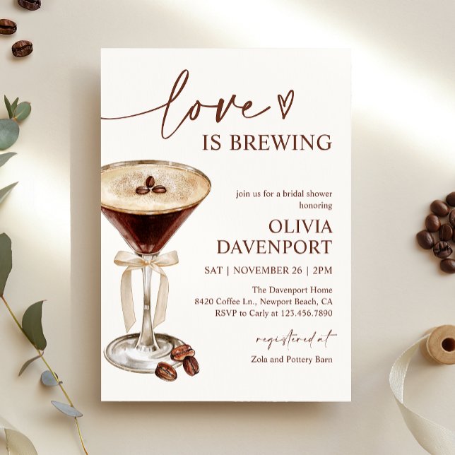 Convite Amor é Criar Chá de panela Espresso Martini (Criador carregado)