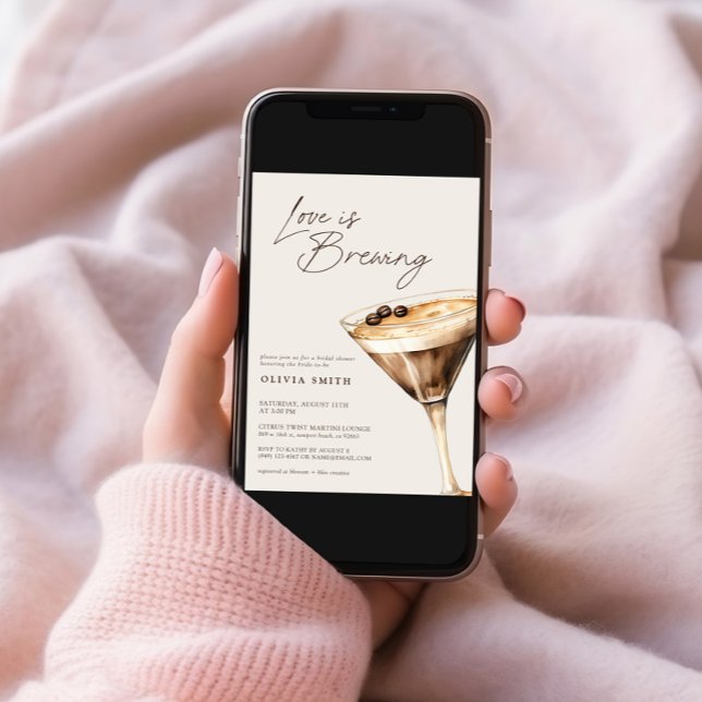 Convite Amor é Criar Chá de panela Espresso Martini (Criador carregado)