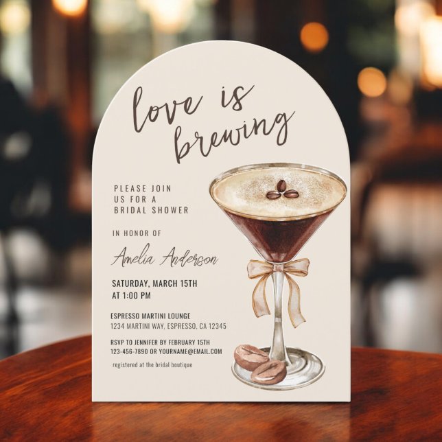 Convite Amor é Criar Chá de panela Espresso Martini (Criador carregado)