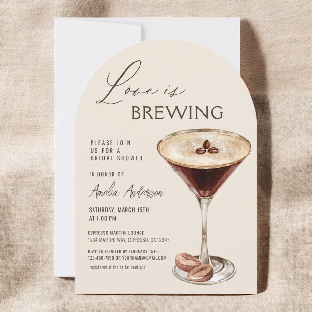 Convite Amor é Criar Chá de panela Espresso Martini (Criador carregado)