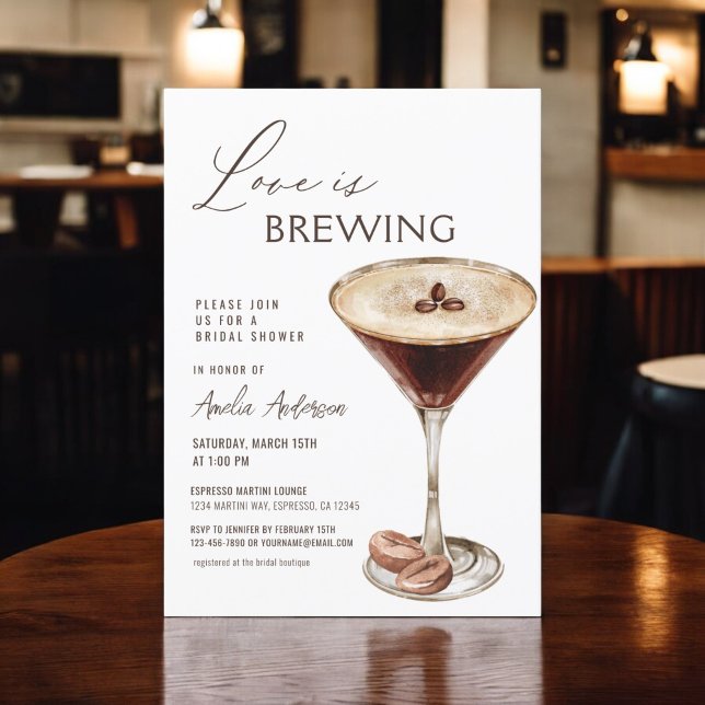Convite Amor é Criar Chá de panela Espresso Martini (Criador carregado)