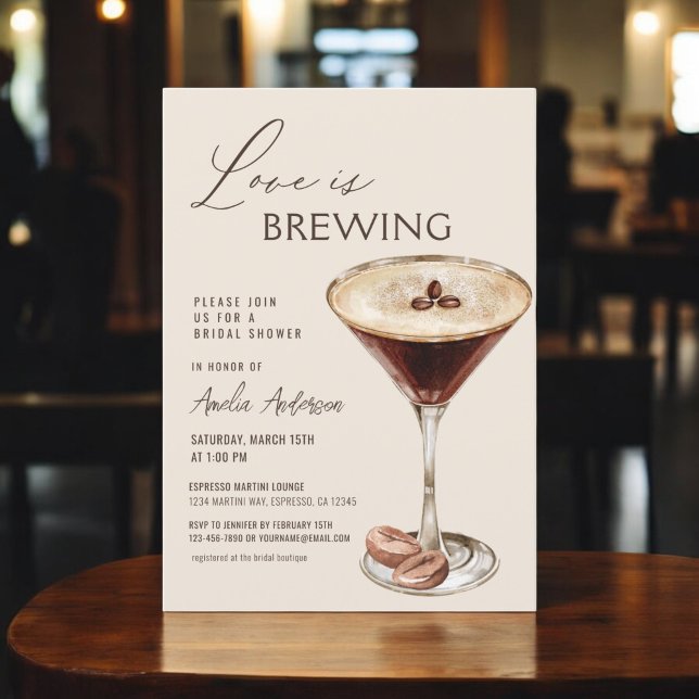 Convite Amor é Criar Chá de panela Espresso Martini (Criador carregado)