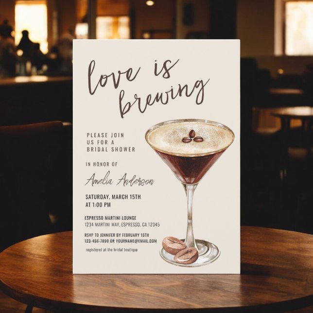 Convite Amor é Criar Chá de panela Espresso Martini (Criador carregado)