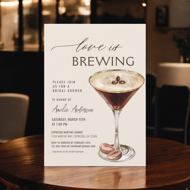 Convite Amor é Criar Chá de panela Espresso Martini (Criador carregado)