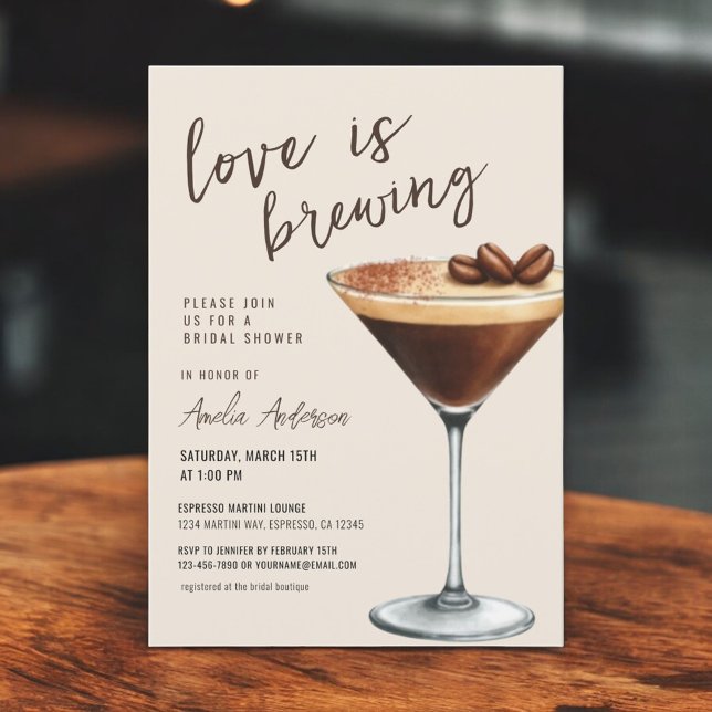 Convite Amor é Criar Chá de panela Espresso Martini (Criador carregado)