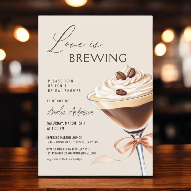 Convite Amor é Criar Chá de panela Espresso Martini (Criador carregado)