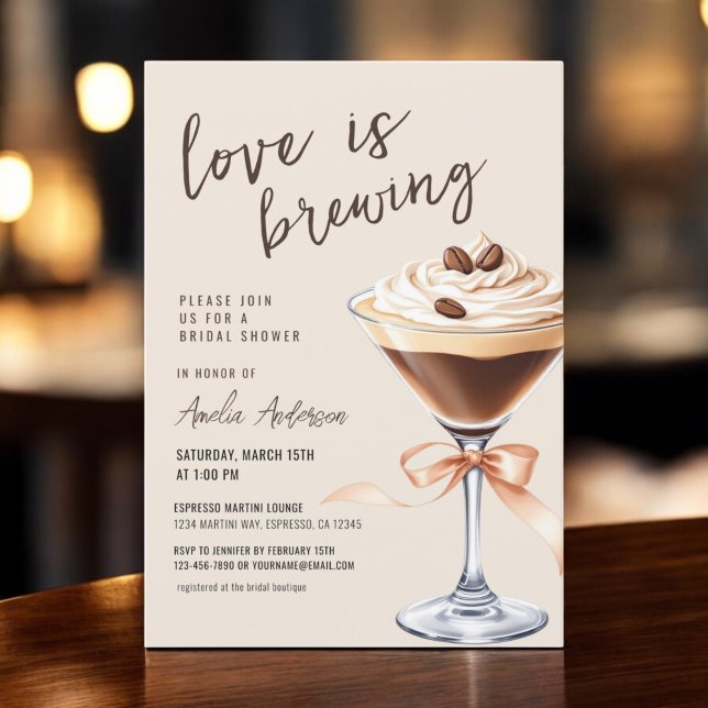 Convite Amor é Criar Chá de panela Espresso Martini (Criador carregado)