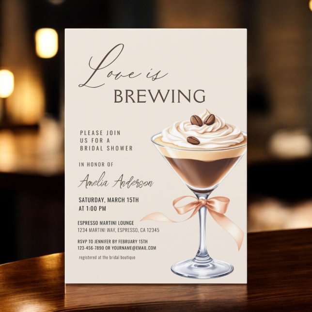 Convite Amor é Criar Chá de panela Espresso Martini (Criador carregado)