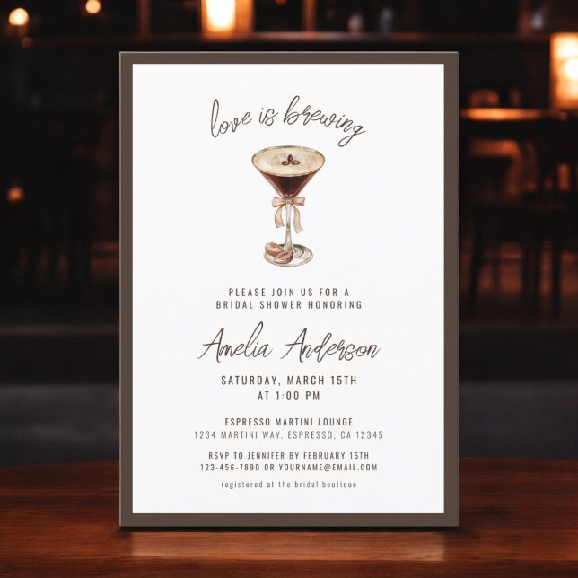Convite Amor é Criar Chá de panela Espresso Martini (Criador carregado)