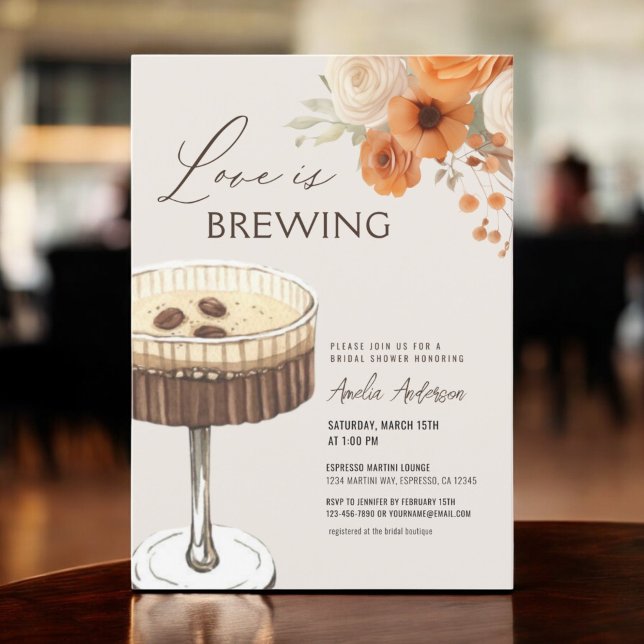 Convite Amor é Criar Chá de panela Espresso Martini (Criador carregado)