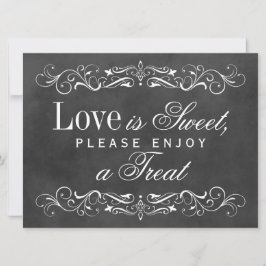 Convite Amor é doce Vintage Preto Chalkboard Flourish