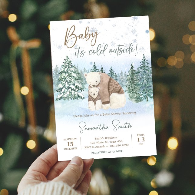 Convite Amor é frio fora do Chá de fraldas (Winter Baby Shower Invitation )