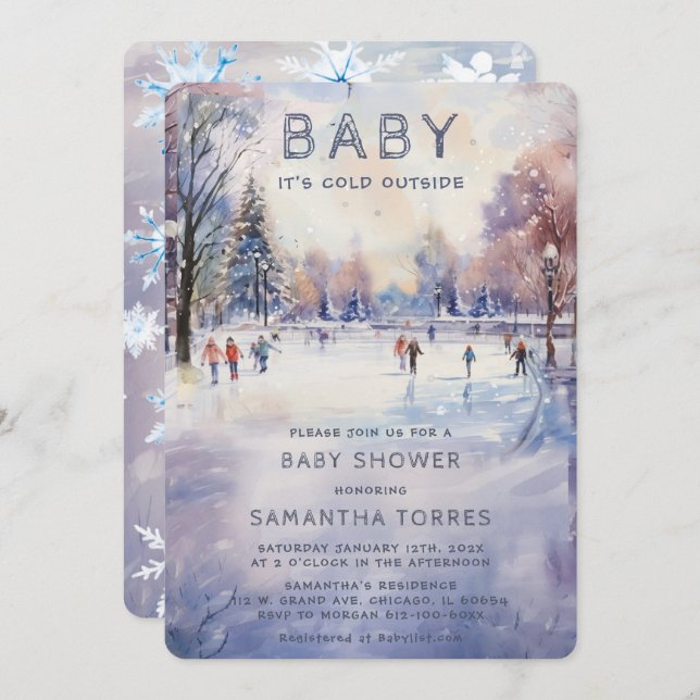 Convite Amor é frio fora do Chá de fraldas (Frente/Verso)