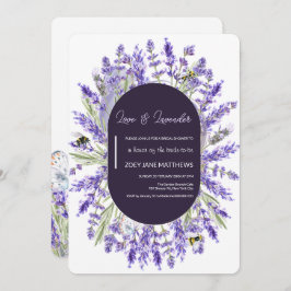 Convite Amor e Lavanda | Elegante Chá de panela Floral
