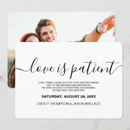 Convite Amor é Patient Custom Photo Wedding Postponed