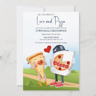 Convite Amor e Pizza Engraçados
