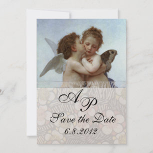 Convite Amor e Psique quando crianças Monograma de festa d