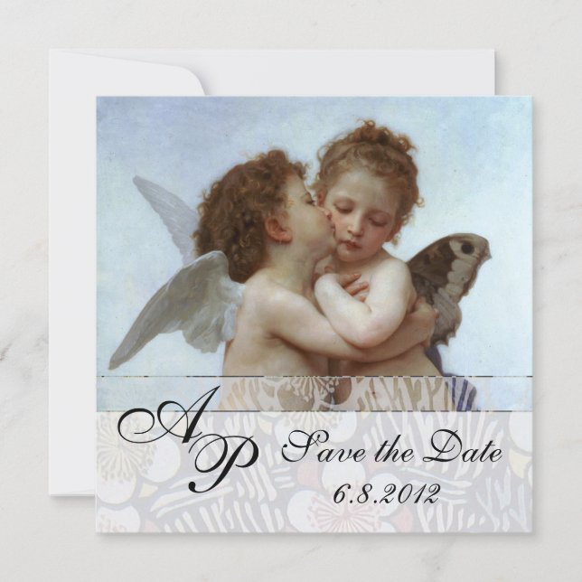 Convite Amor e Psyche como Crianças Festa de casamento Mon (Frente)