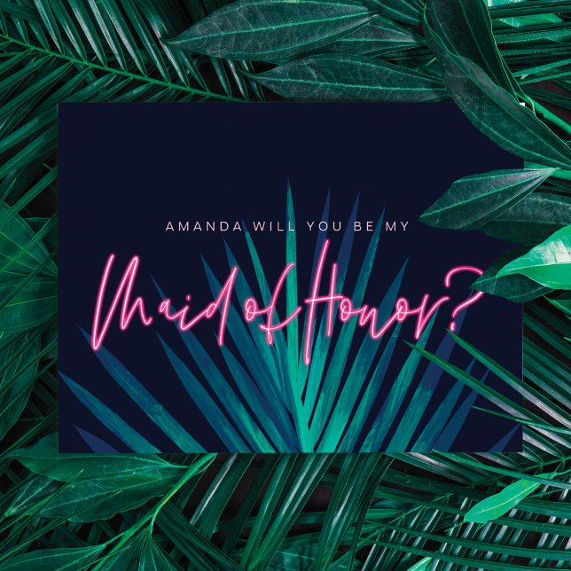 Convite Amor Elétrico, Rosa, Seja Minha Madrinha de casame (Criador carregado)