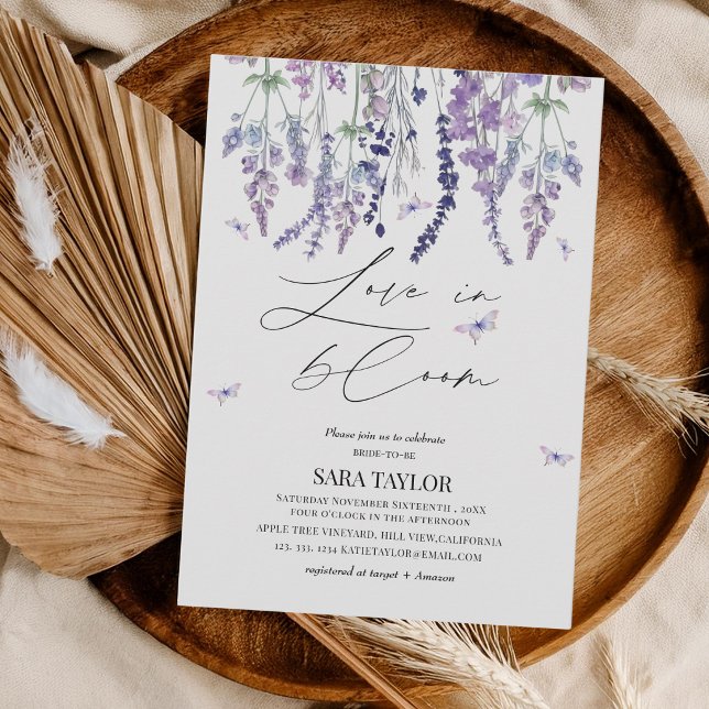 Convite Amor em Festa de Noivado de Flores Silvestres (Criador carregado)