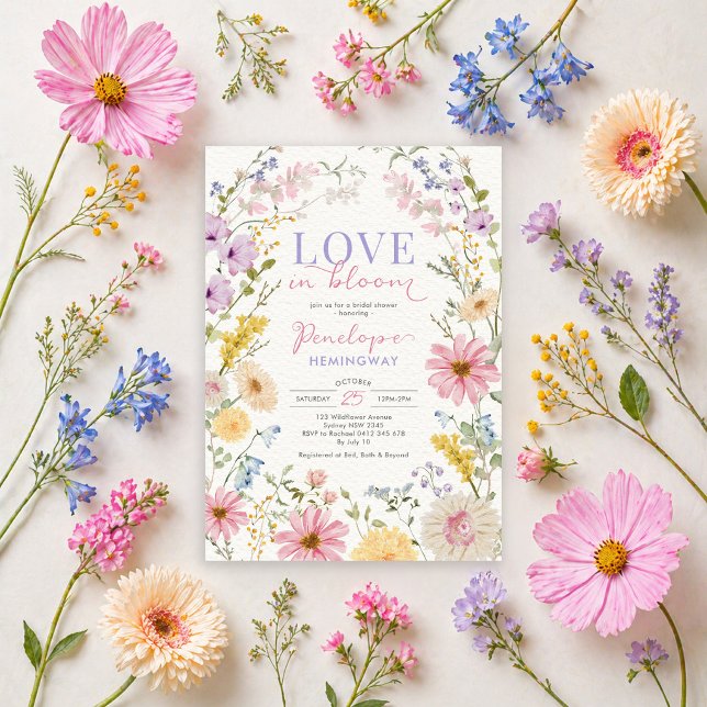Convite Amor em Flor Bridal Shower de tons pastéis suaves (Criador carregado)