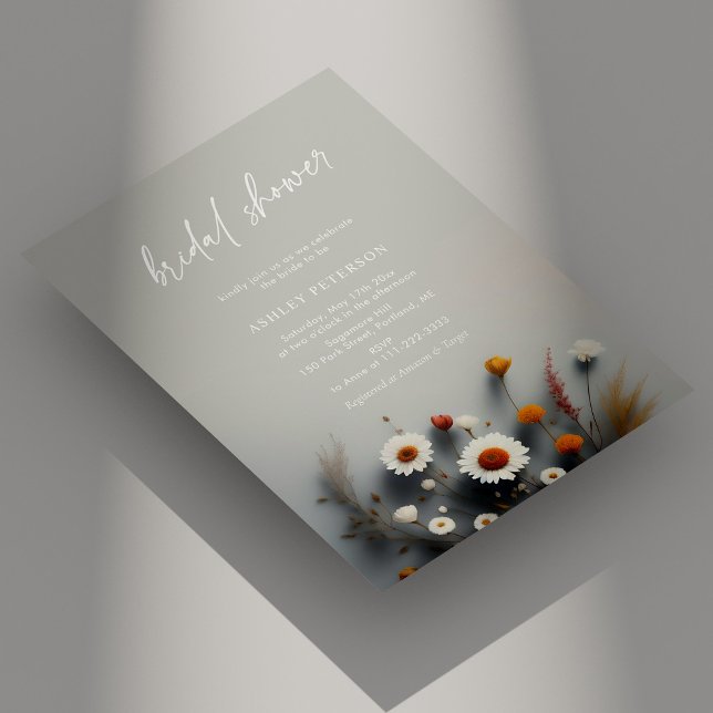 Convite Amor em Flor: Chá de Noiva com Flores Silvestres Ú (Blooming Love: Unique Wildflower Bridal Shower Invitation Personalized)